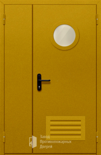 Фото двери «Полуторная с вентиляцией и стеклом №45» в Верее