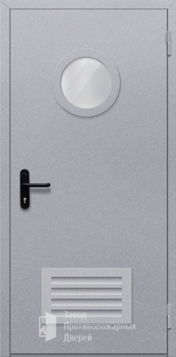 Фото двери «Однопольная с круглым стеклом и решеткой» в Верее