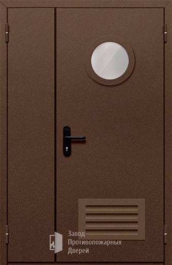 Фото двери «Полуторная с вентиляцией и стеклом №48» в Верее