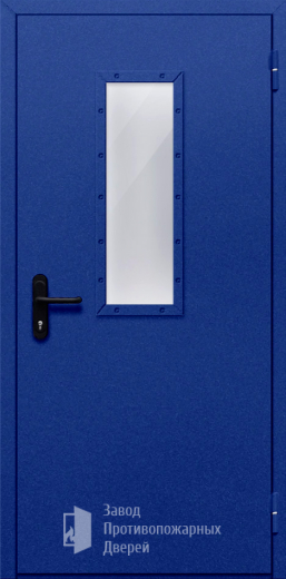 Фото двери «Однопольная со стеклом (синяя)» в Верее