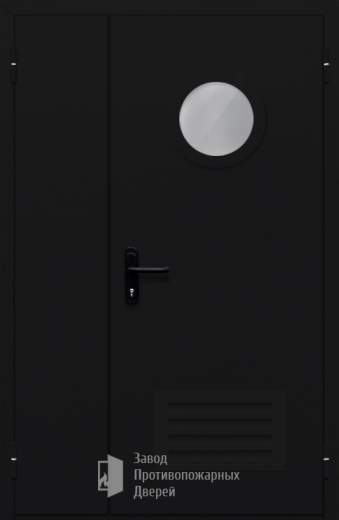 Фото двери «Полуторная с вентиляцией и стеклом №44» в Верее