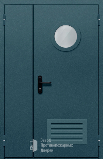 Фото двери «Полуторная с вентиляцией и стеклом №47» в Верее