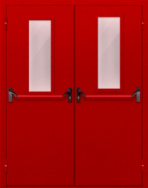 Фото двери «Двупольная с стеклом и антипаникой (красная)» в Верее