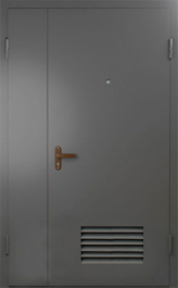 Фото двери «Техническая дверь №7 полуторная с вентиляционной решеткой» в Верее