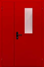 Фото двери «Полуторная со стеклом (красная)» в Верее