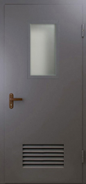 Фото двери «Техническая дверь №5 со стеклом и решеткой» в Верее