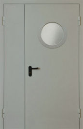 Фото двери «Полуторная с круглым стеклом EI-30» в Верее